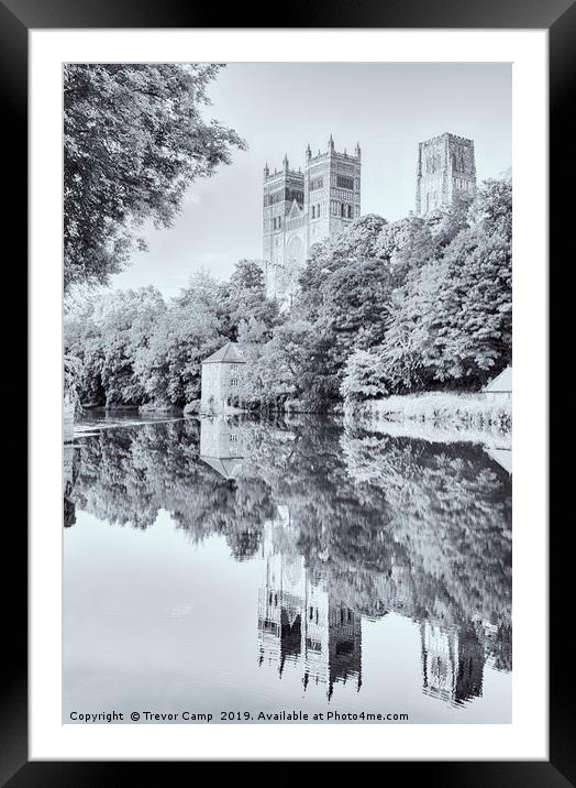 Tranquil Reflections of Durham Cathedral Framed Mounted Print by Trevor Camp
