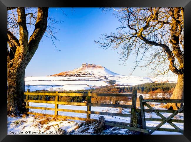 Roseberry Topping - Snow Topping Framed Print by Trevor Camp