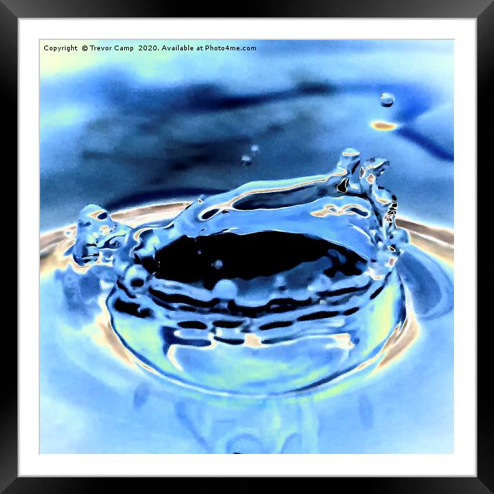 Water droplet impact Framed Mounted Print by Trevor Camp