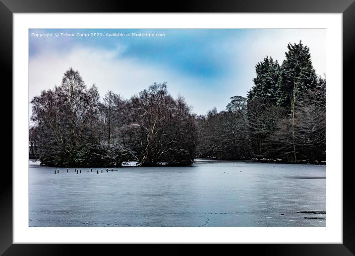 Frozen Coppice Pond - 02 Framed Mounted Print by Trevor Camp