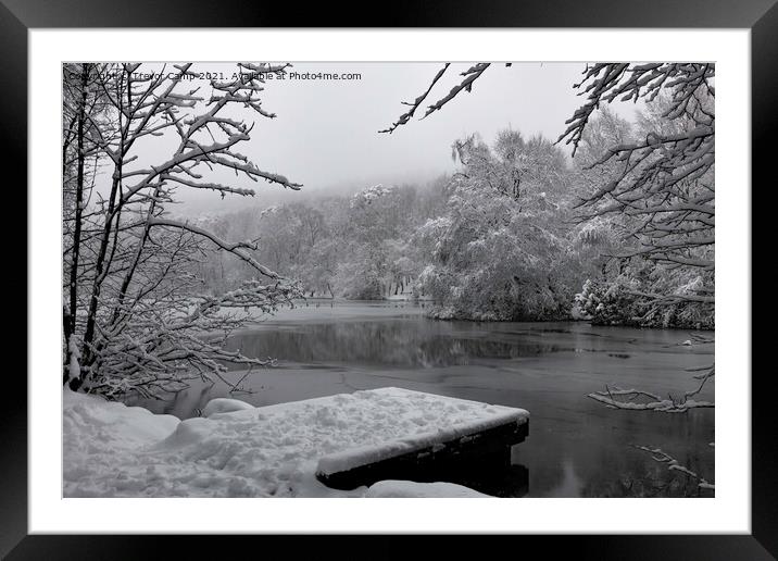 Coppice Pond Snow - 04 Framed Mounted Print by Trevor Camp