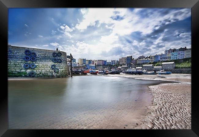 Tenby Harbour Midday Sun Framed Print by Ben Fecci