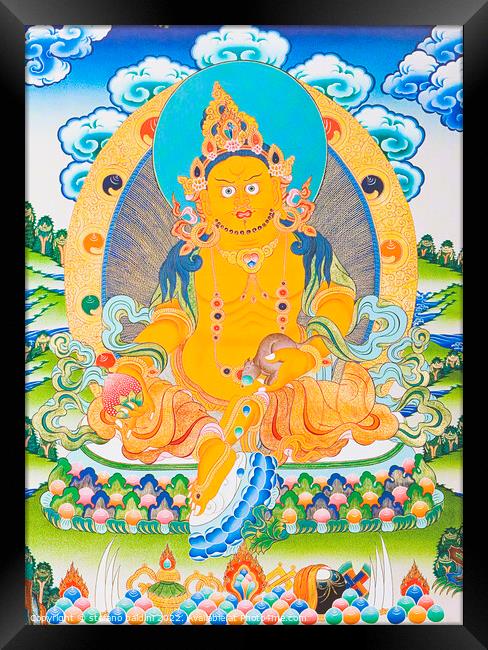 Image depicting Dzambhala, the yellow Dzambhala is the manifesta Framed Print by stefano baldini