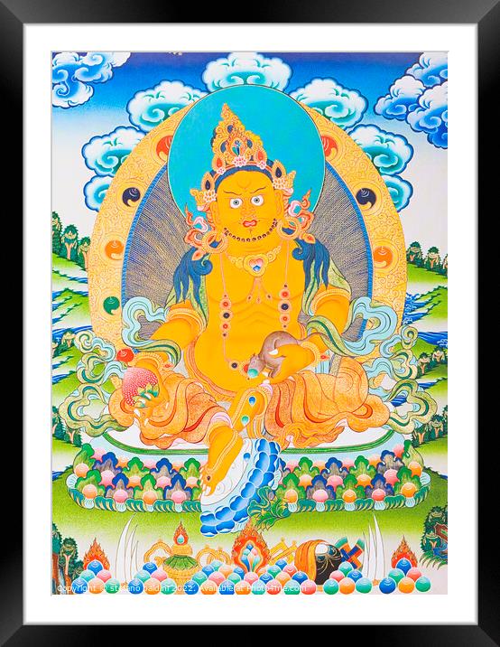 Image depicting Dzambhala, the yellow Dzambhala is the manifesta Framed Mounted Print by stefano baldini
