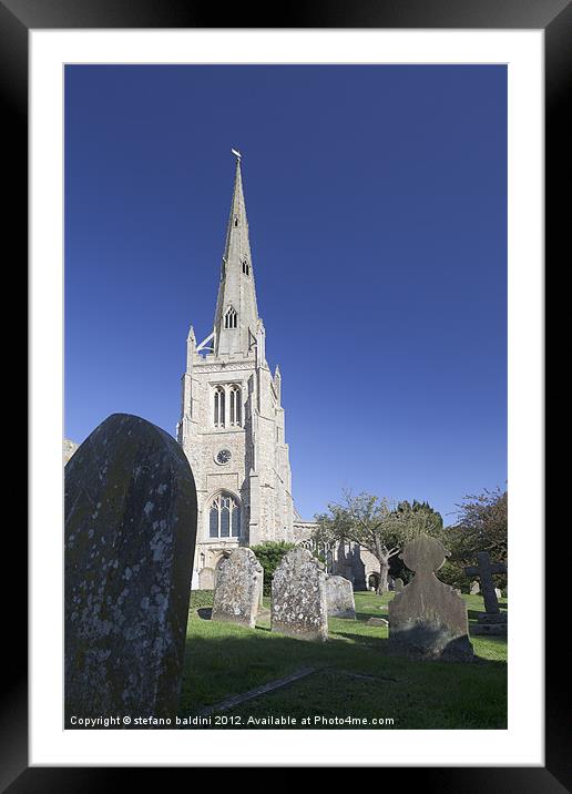 Church tower in Thaxted Framed Mounted Print by stefano baldini