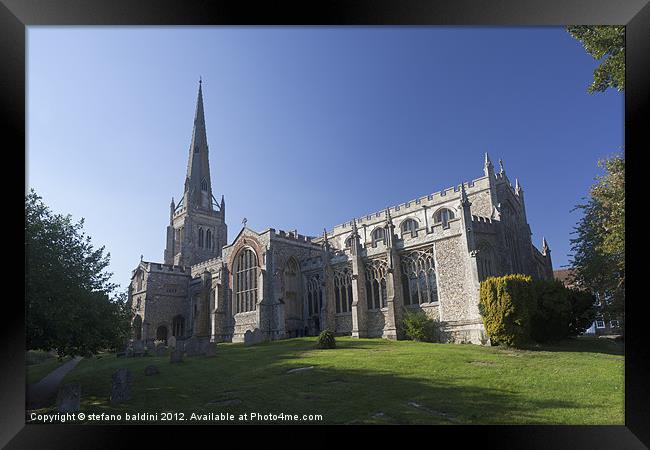 The church of St John the Baptist in Thaxted Framed Print by stefano baldini