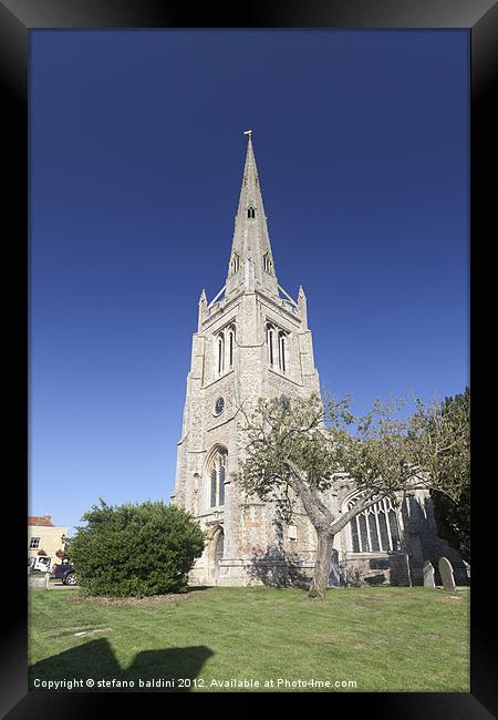 Church tower in Thaxted Framed Print by stefano baldini