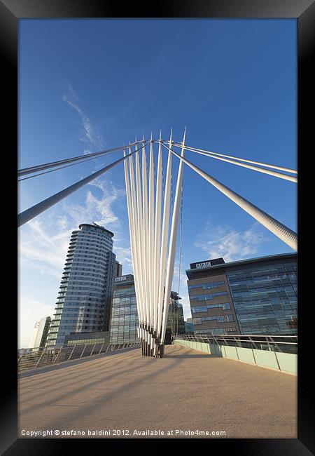 Suspension bridge Framed Print by stefano baldini