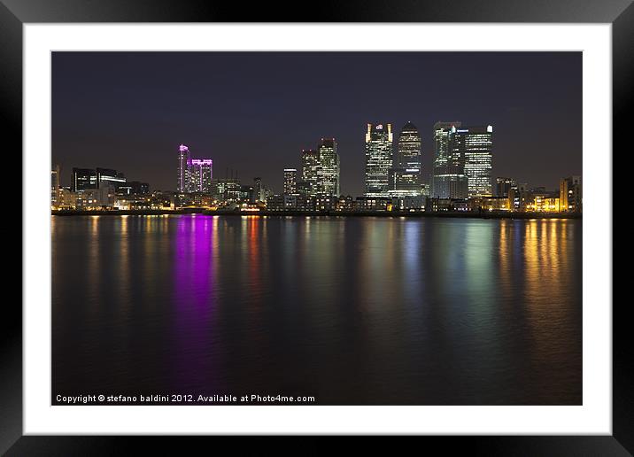 Canary Wharf towers Framed Mounted Print by stefano baldini