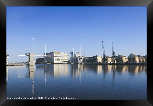 Royal Victoria Dock in London Framed Print by stefano baldini