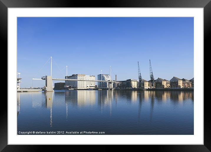 Royal Victoria Dock in London Framed Mounted Print by stefano baldini
