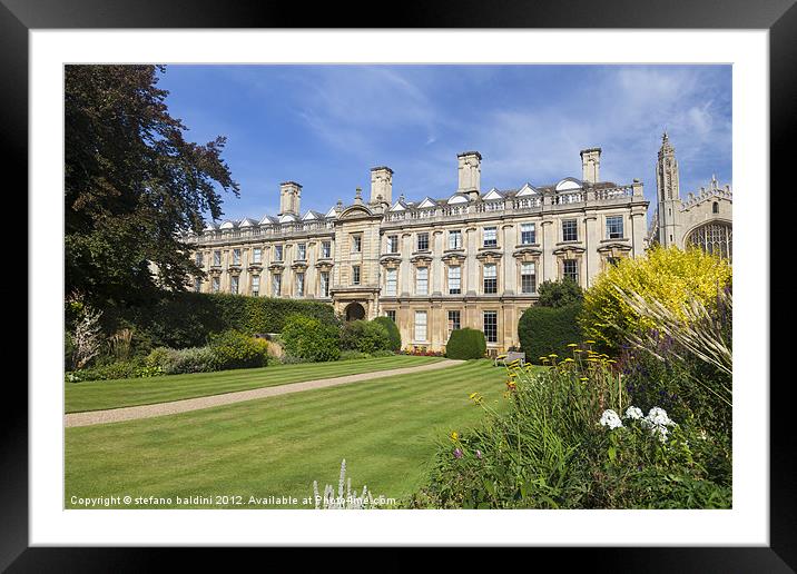 Clare College gardens Framed Mounted Print by stefano baldini