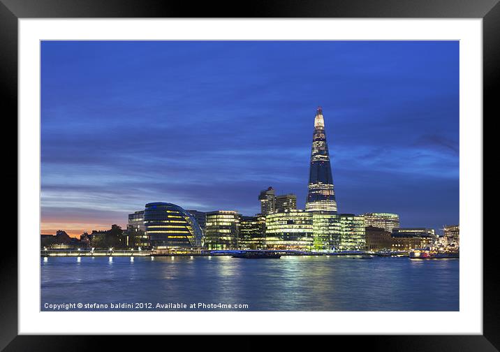 The Shard and More London development on the South Framed Mounted Print by stefano baldini