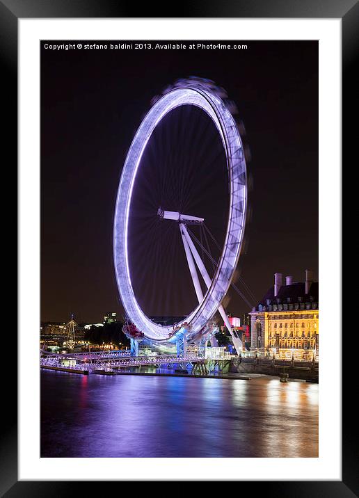 London eye, London, England Framed Mounted Print by stefano baldini