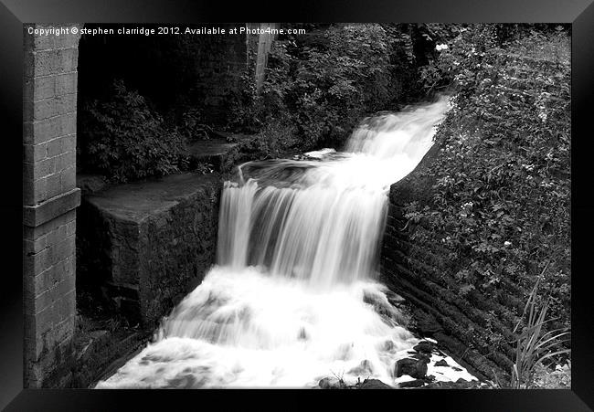 Black and white waterfall Framed Print by stephen clarridge