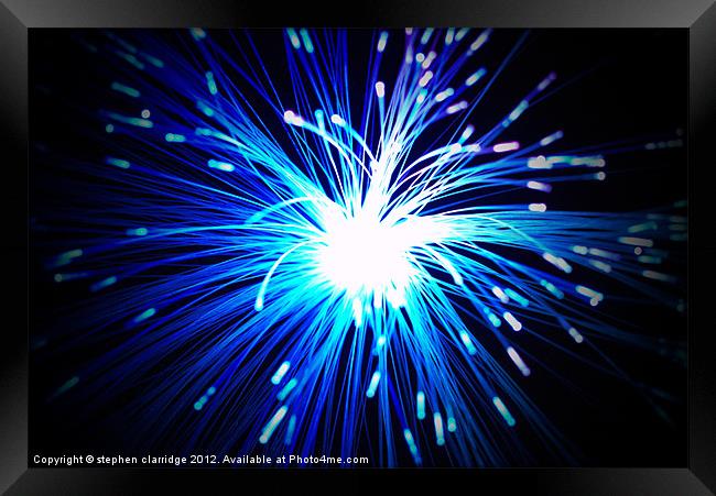 Blue fiber optics Framed Print by stephen clarridge