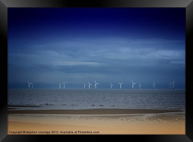 East coast wind farm Framed Print by stephen clarridge