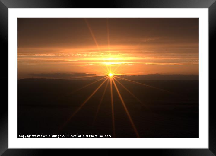 Sunset star Framed Mounted Print by stephen clarridge