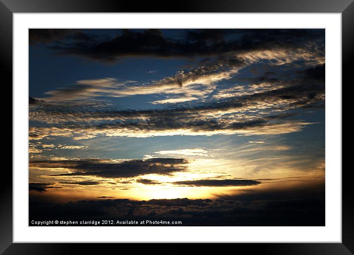 Sunset Clouds Framed Mounted Print by stephen clarridge