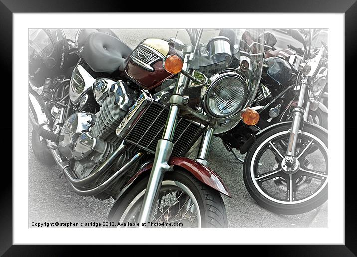 Bikers bikes Framed Mounted Print by stephen clarridge