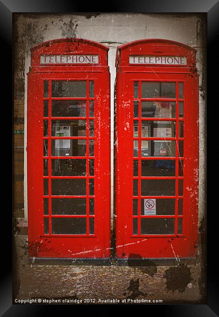 Red telephone boxes Framed Print by stephen clarridge