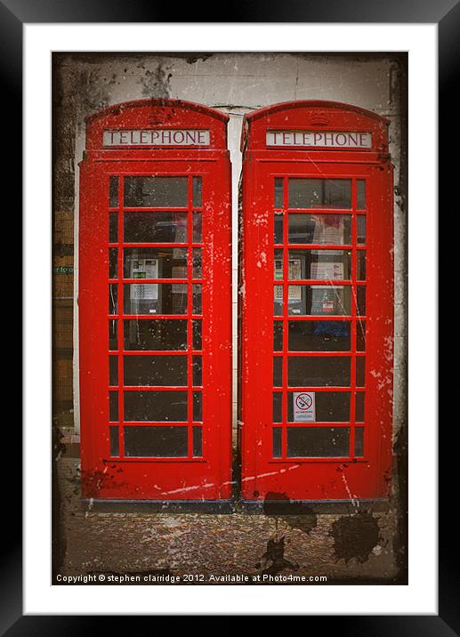 Red telephone boxes Framed Mounted Print by stephen clarridge