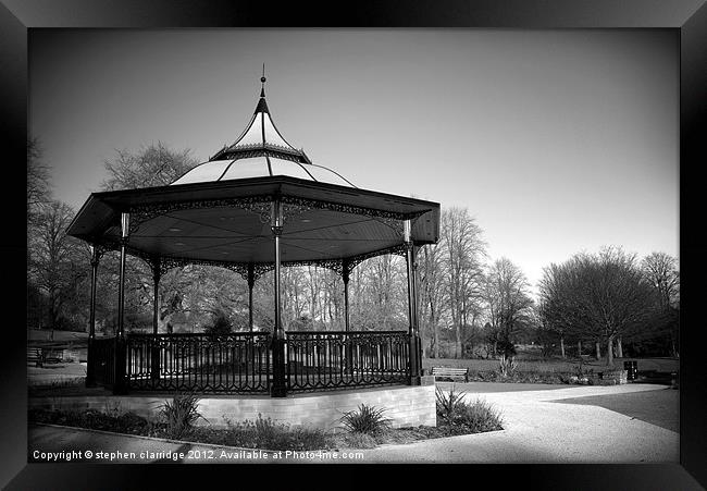 Band stand in monochrome Framed Print by stephen clarridge