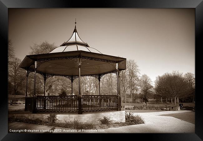 Band stand in sepia Framed Print by stephen clarridge