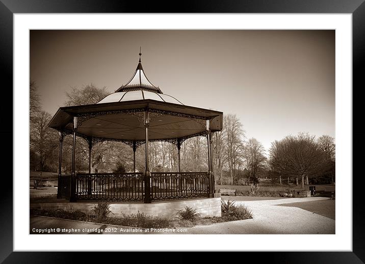 Band stand in sepia Framed Mounted Print by stephen clarridge