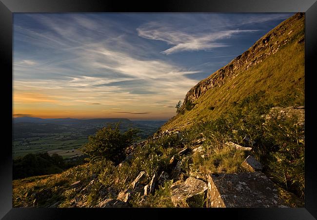 Last sunlight at Skirrid Mountain Framed Print by Steven Clements LNPS