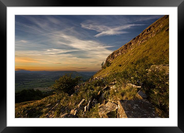 Last sunlight at Skirrid Mountain Framed Mounted Print by Steven Clements LNPS