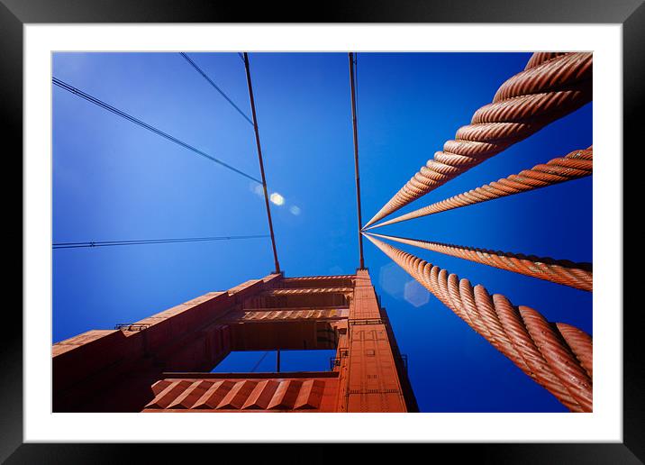 Golden Gate Bridge Pylon Framed Mounted Print by Steven Clements LNPS