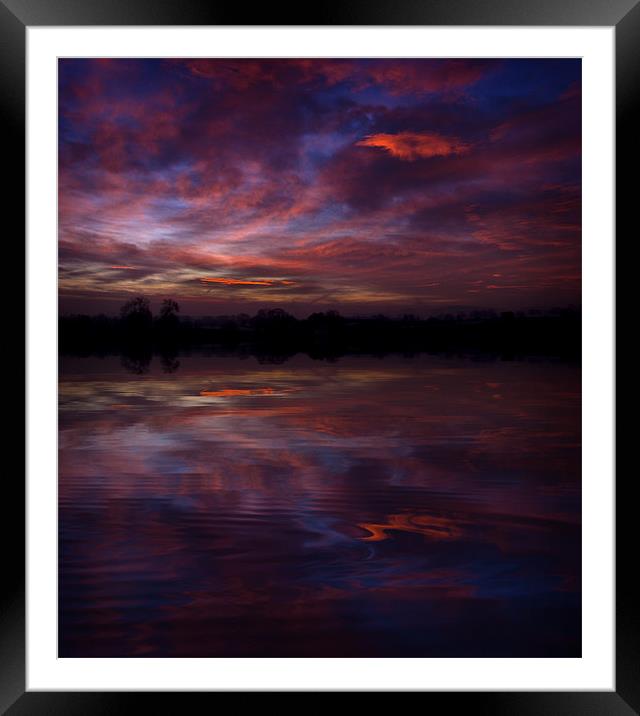 Red Sunset Reflected In Pool Framed Mounted Print by Steven Clements LNPS