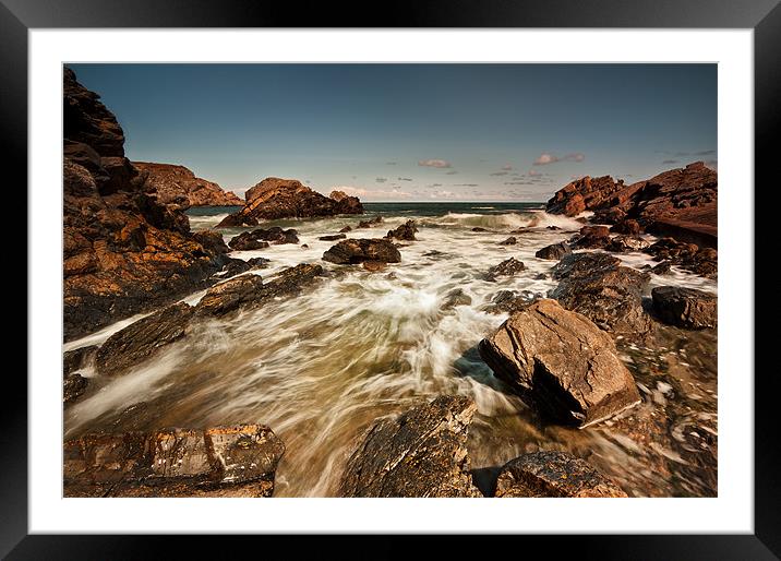Rushing Sea at Tairlar Beach Framed Mounted Print by Steven Clements LNPS
