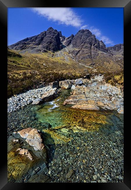 Red Cuillin Mountains on Skye Framed Print by Steven Clements LNPS