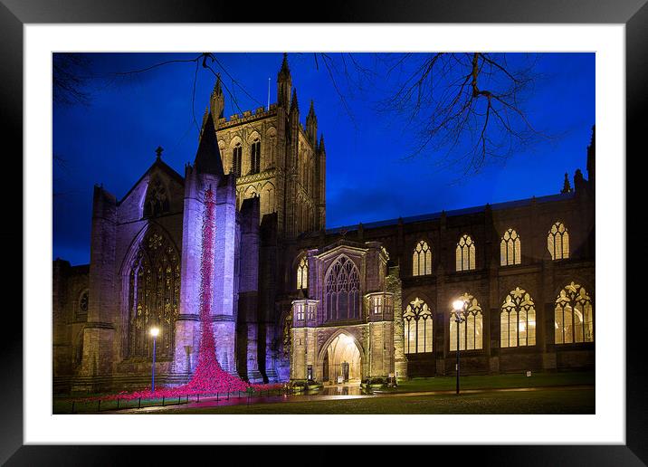 Weeping window at Hereford Cathedral Framed Mounted Print by Catherine Joll