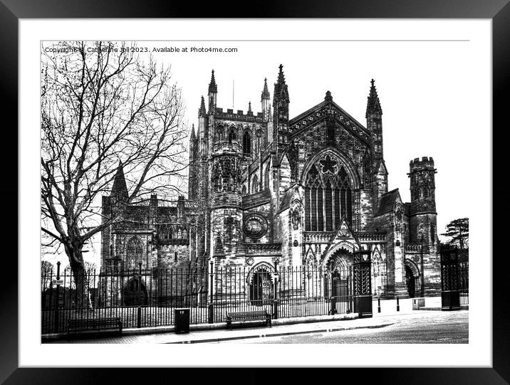 Hereford Cathedral Framed Mounted Print by Catherine Joll
