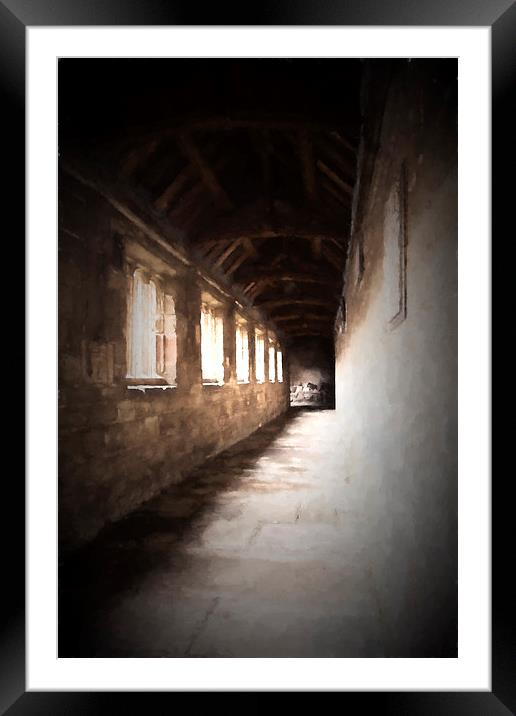Cathedral cloister Framed Mounted Print by Catherine Joll