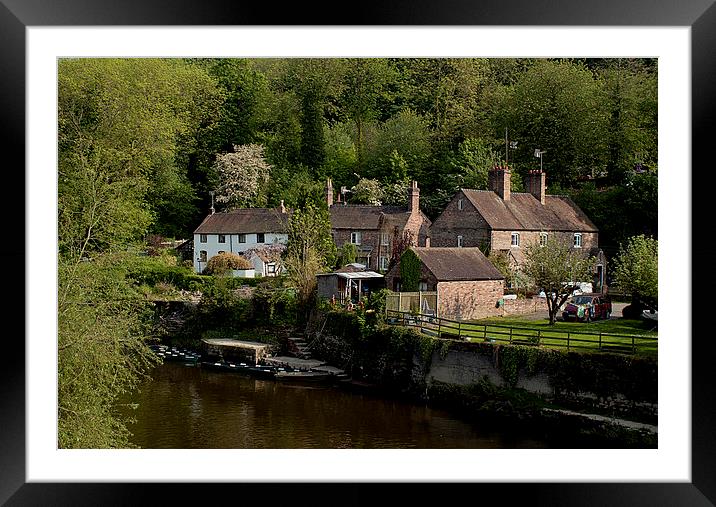 Iron bridge farmhouse on the river Framed Mounted Print by Kelly Astley