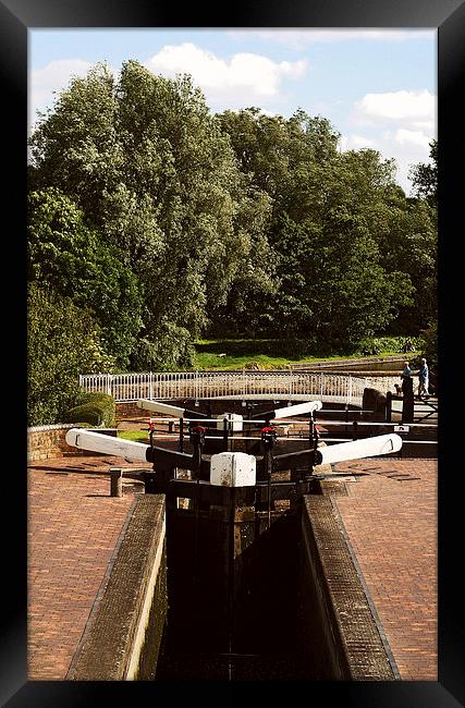 Canal locks stroll Framed Print by Kelly Astley