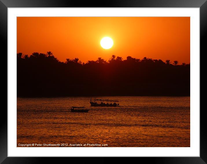 The Nile Sunset Framed Mounted Print by Peter Shuttleworth