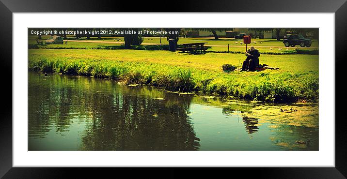 the fishing man Framed Mounted Print by christopher knight