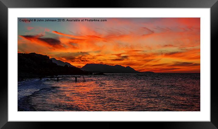  Cyprus Sunset Framed Mounted Print by John Johnson