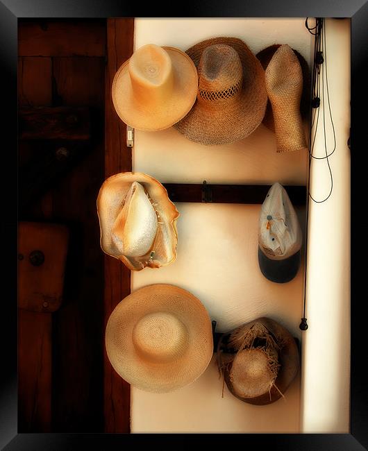 Still life of hats Framed Print by David Worthington