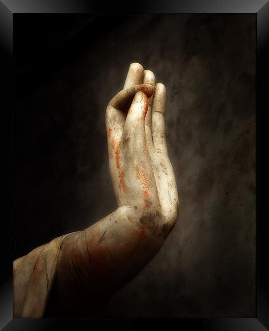Mudra hand gesture Framed Print by David Worthington