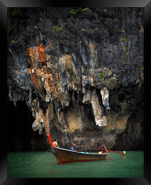Fishing boat, Thailand Framed Print by David Worthington