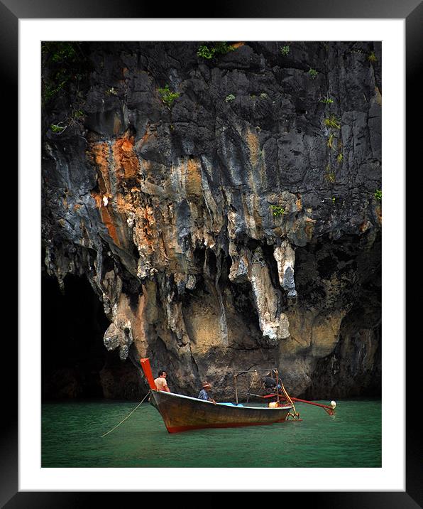 Fishing boat, Thailand Framed Mounted Print by David Worthington