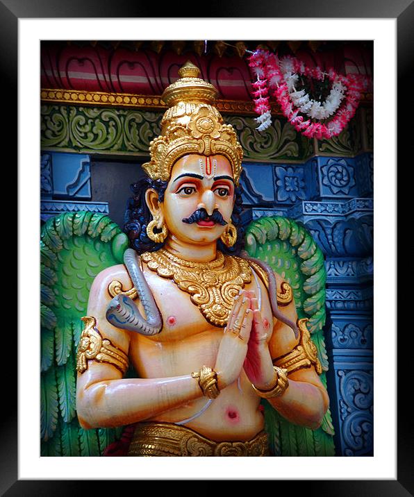 Hindu Temple statue Framed Mounted Print by David Worthington