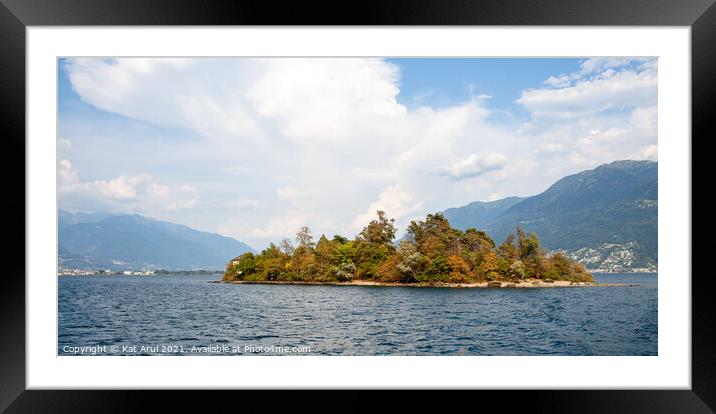 Lake with a mountain in the background Framed Mounted Print by Kat Arul