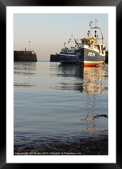 Peaceful Harbour Framed Mounted Print by Zara Brazier